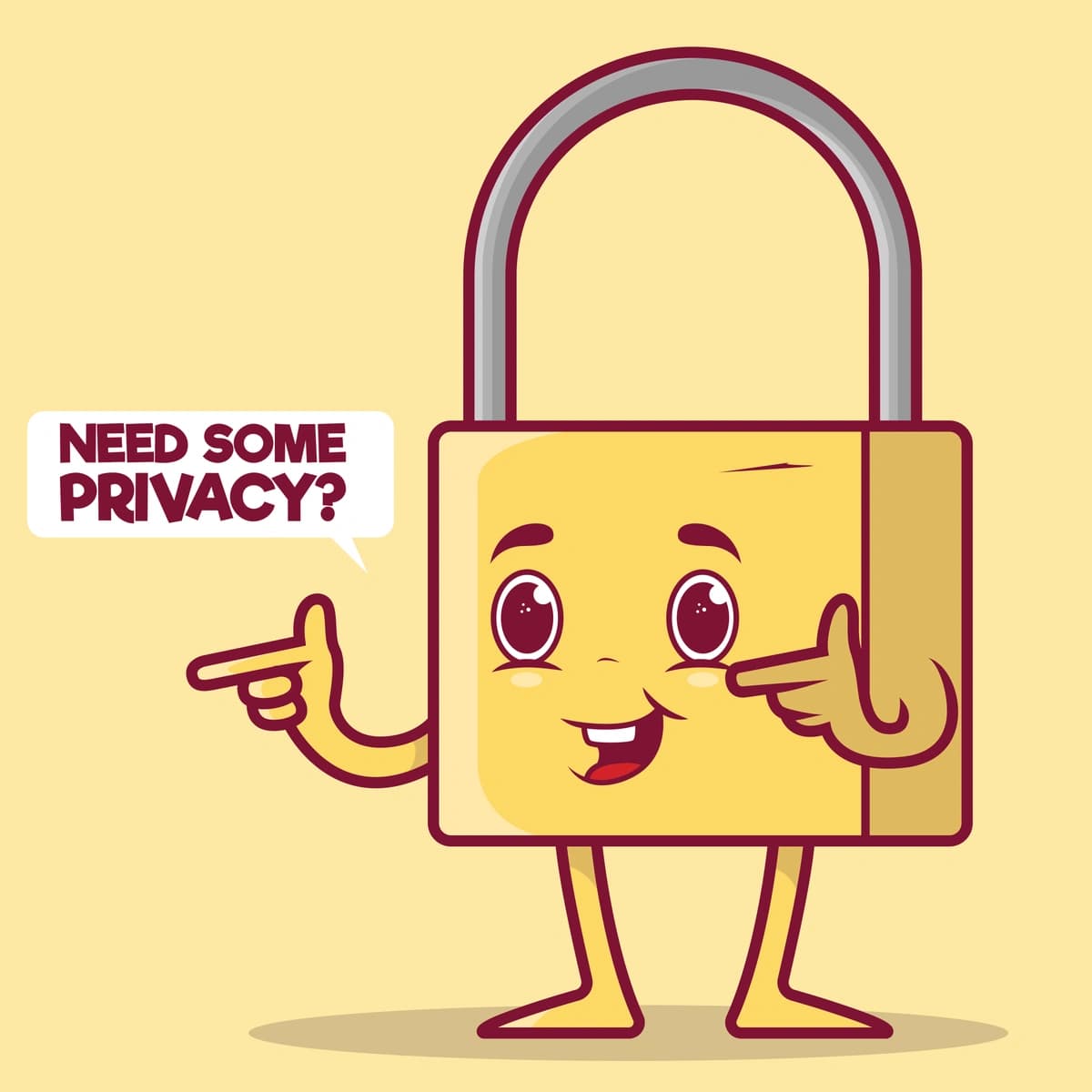 A lock mascot